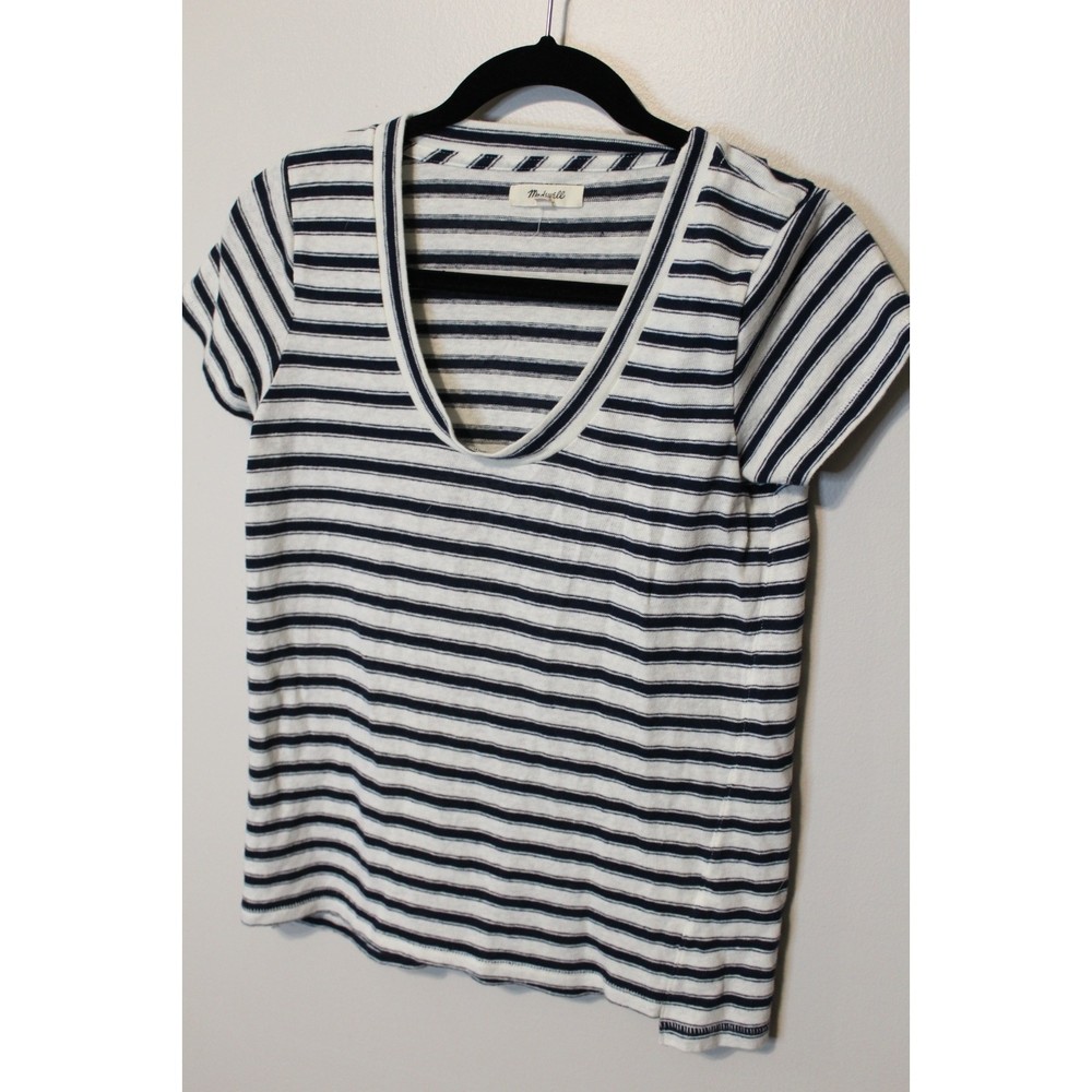 Madewell Navy White Striped T Shirt Size XS